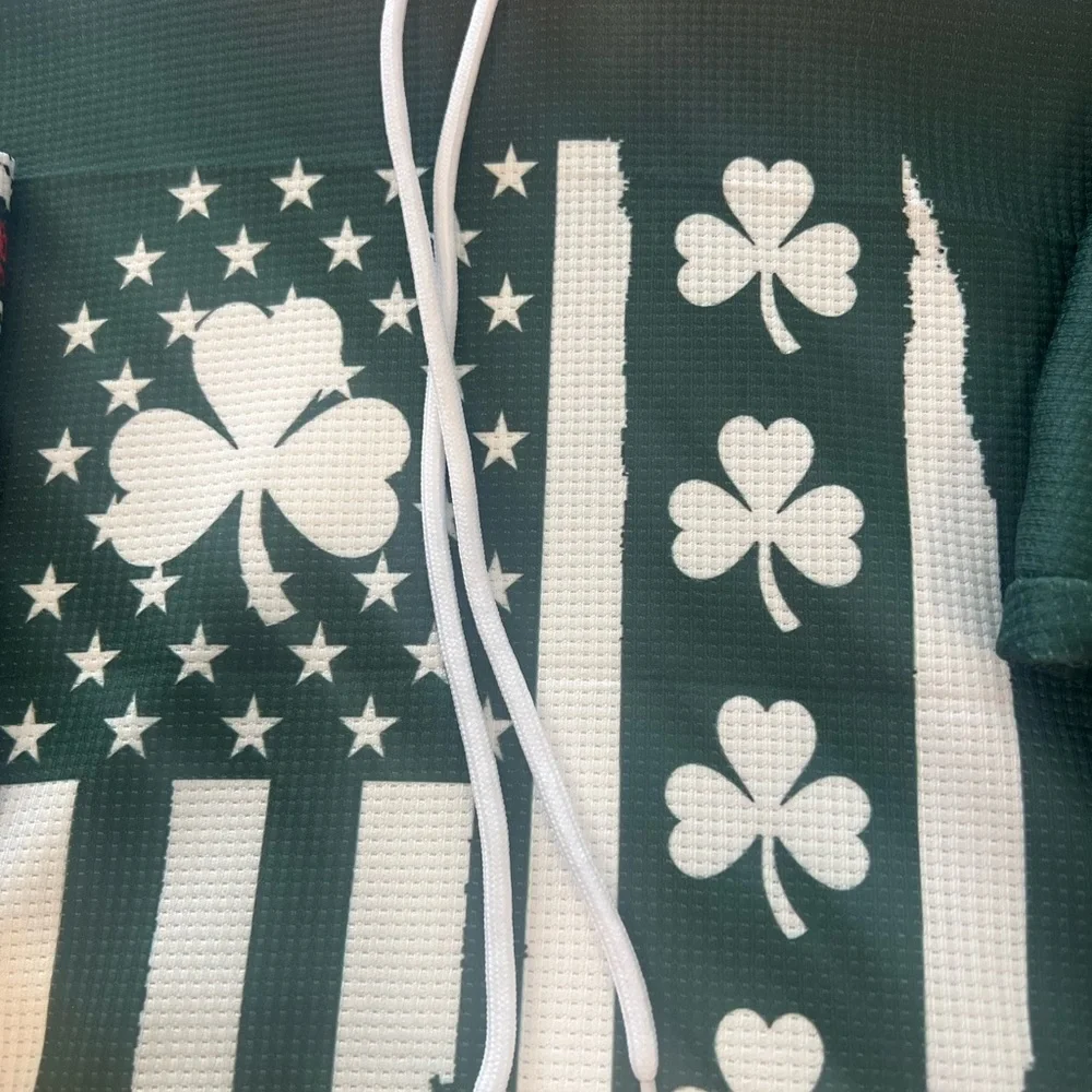 Men’s Irish Flag Shamrock Hoodie St Patrick’s Day Green Medium NWT